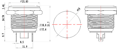19mm 110v led metal signal indicator light