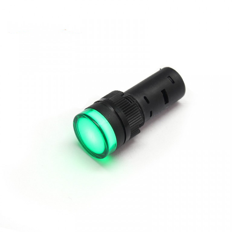 12v 16mm Green Plastic Light Indicator