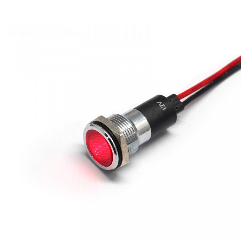  16MM RED LED Bicycle led indicator lamp with a wire