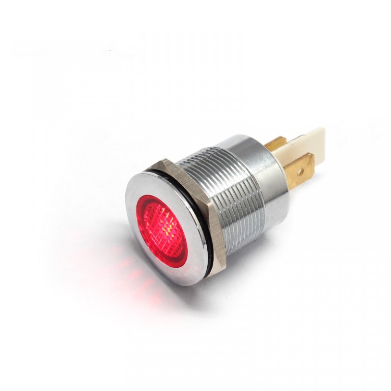 uxcell LED Indicator Light DC 12V 22mm Red Metal Shell Pilot Custom Dash Signal Lamp Concave Head 