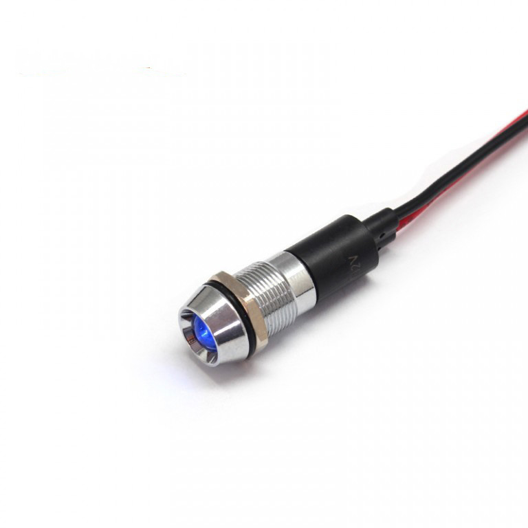  380V 12mm high voltage IP67 LED metal indicator light with a wire