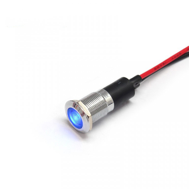 12mm 12V LED Indicator Dash Light For Car Boat Truck - Choose Color (Red/Blue/White/Green/Orange)