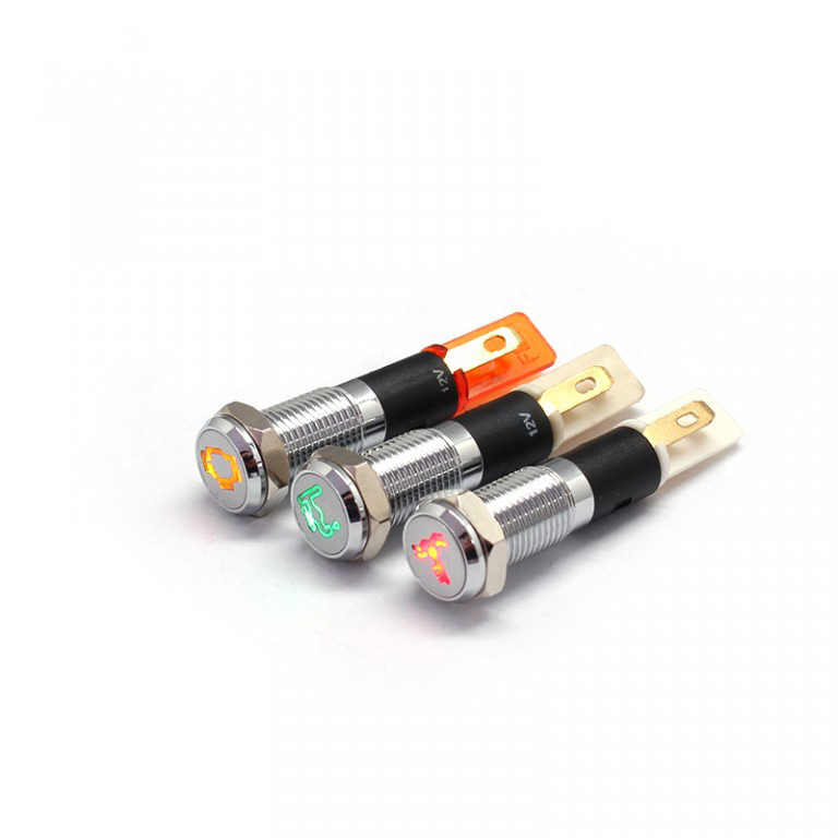 8-16mm Car LED Icon Indicator Dashboard Warning Light (12V-36V) Universal