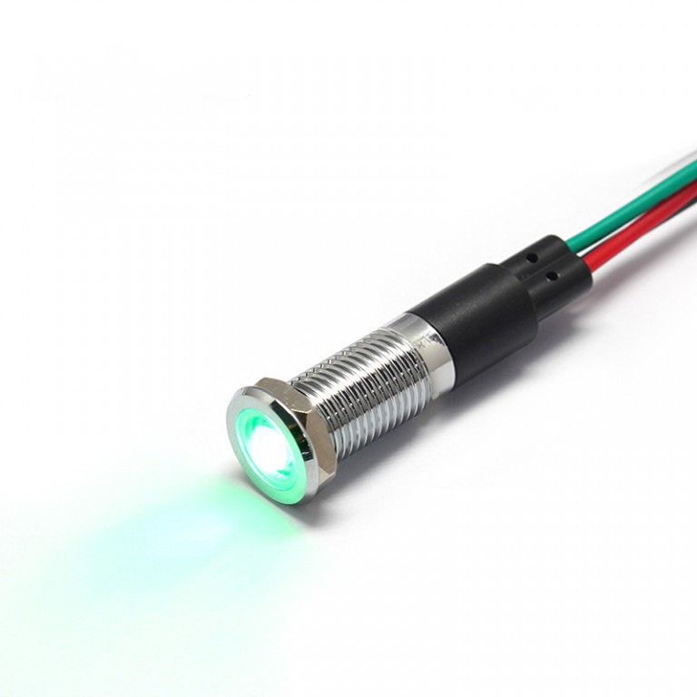  FLAT head 8MM RED GREEN TWO COLOR led metal indicator light